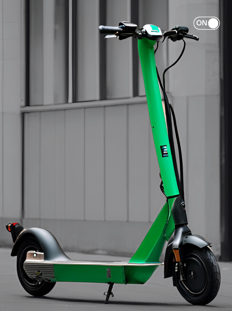 Green e-scooter powered by rSIM